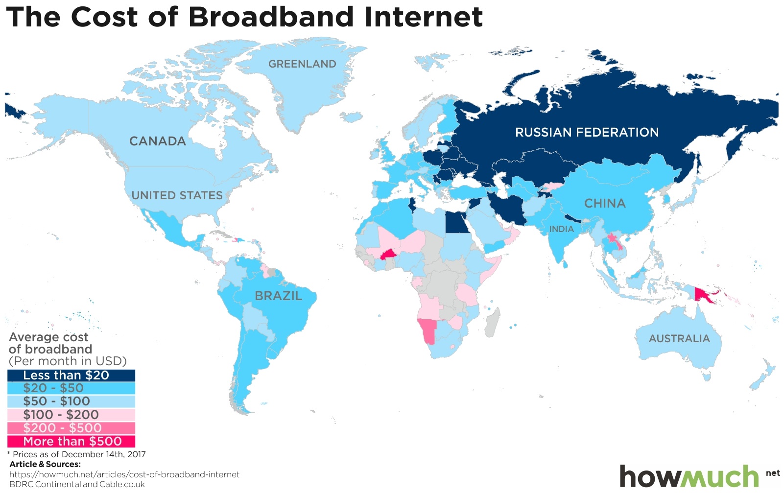 Карта пользователей интернета